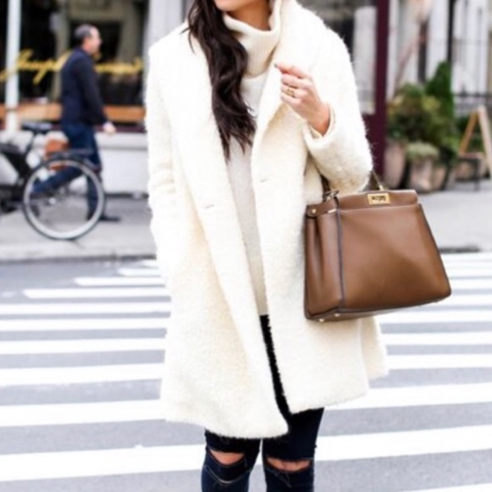 Cream Vince shearling coat
